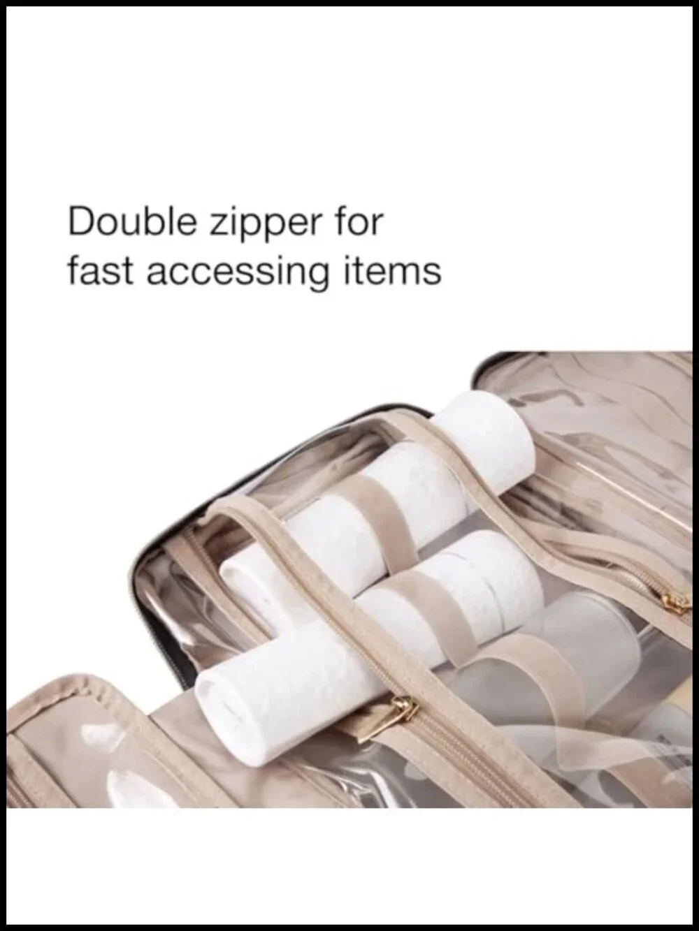 Toiletry Bag with Hanging Hook, Water-resistant Travel Organizer, Makeup